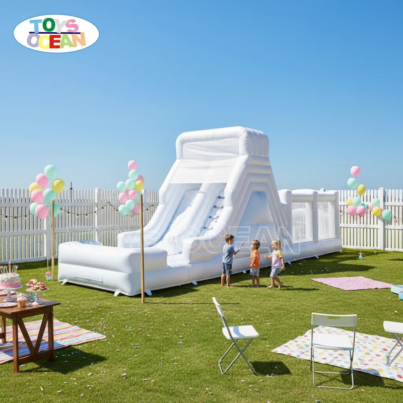 Water Slide Inflatable - White Inflatable Water Slide with Long