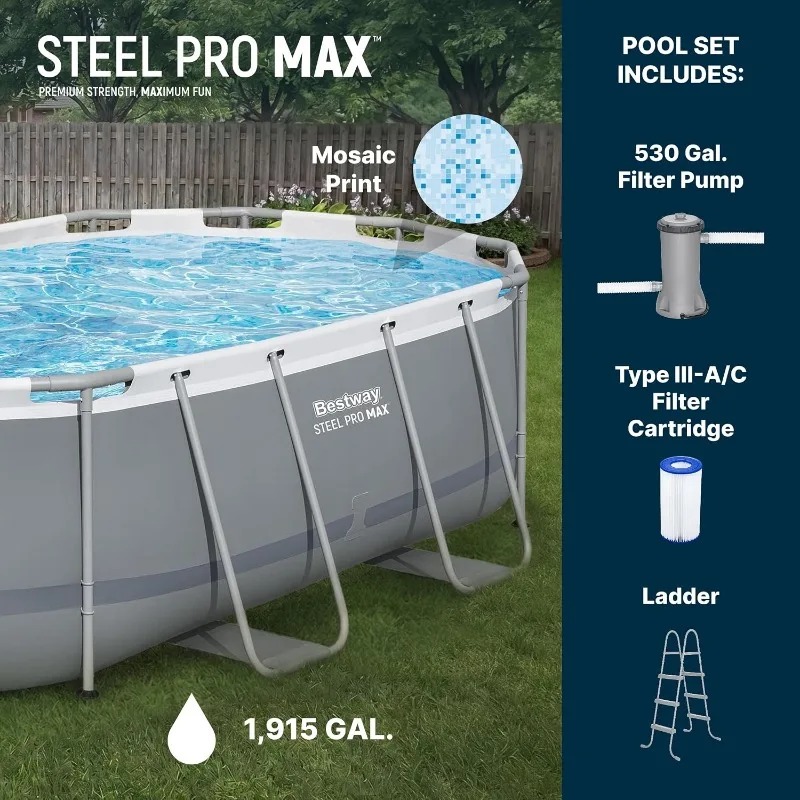 Bestway Steel Pro MAX 14ft x 8 - Pool Ladder Above Ground recension och pris
