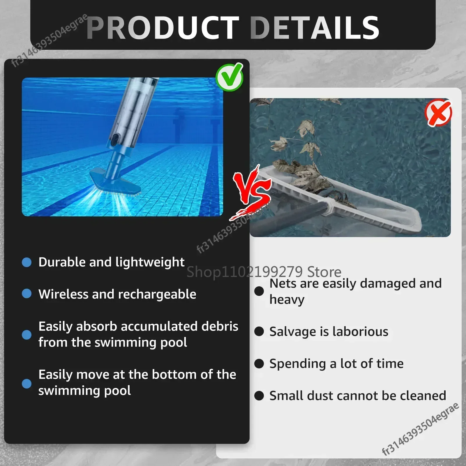 Rechargeable Portable Handheld - Pool Vacuum Manual recension och pris