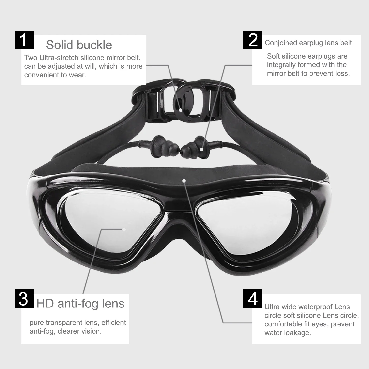 Myopia Swimming Glasses with A - Swim Goggles Anti Fog Uv recension och pris