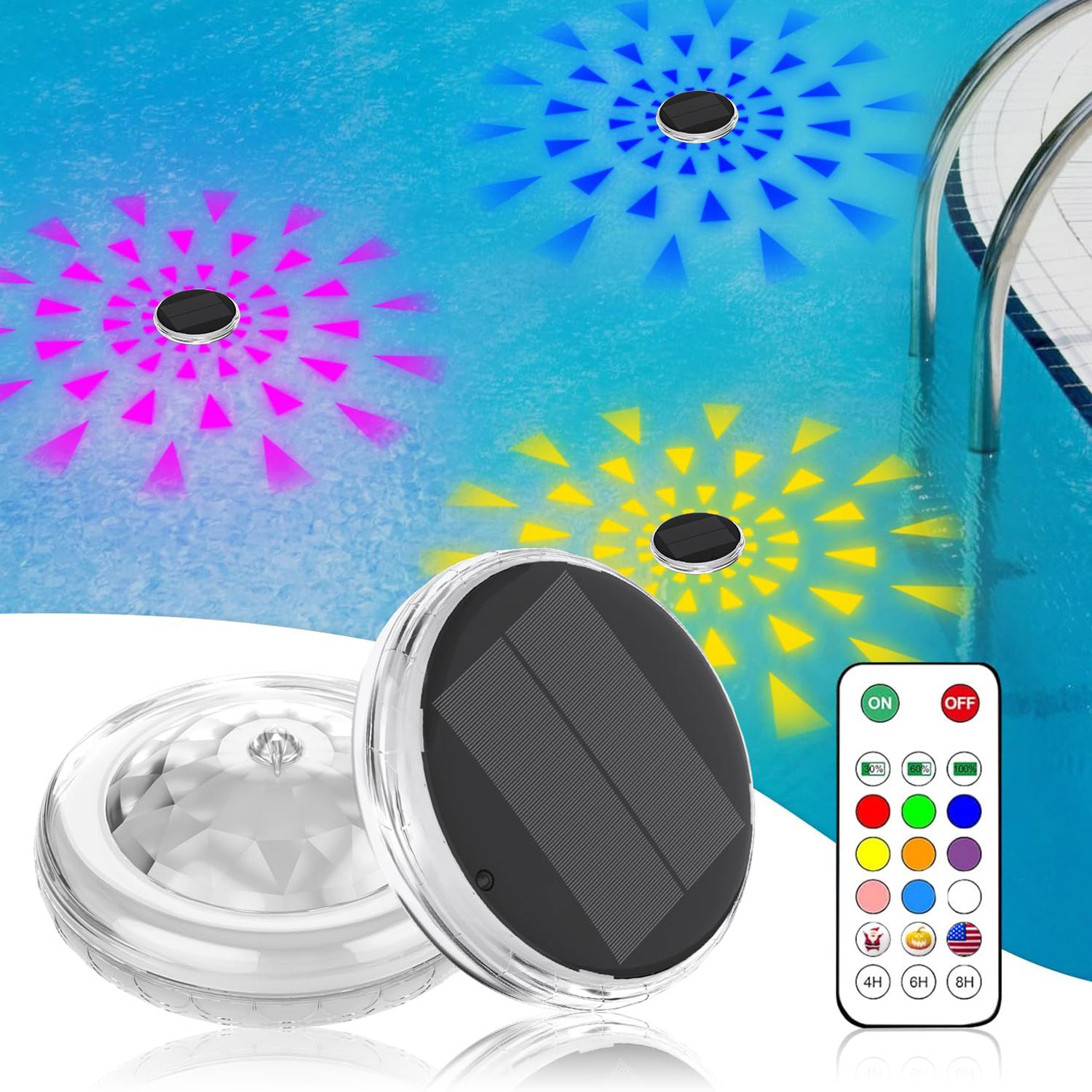 Pool Lights,Solar Rechargeable - Pool Light Solar Rechargeable recension och pris