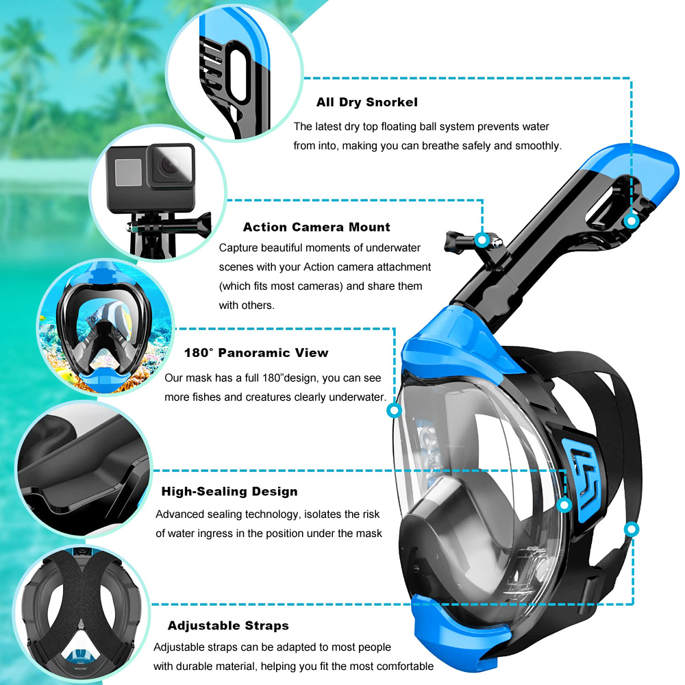 Full Face Snorkel Mask with La - Snorkel Mask Full Face recension och pris
