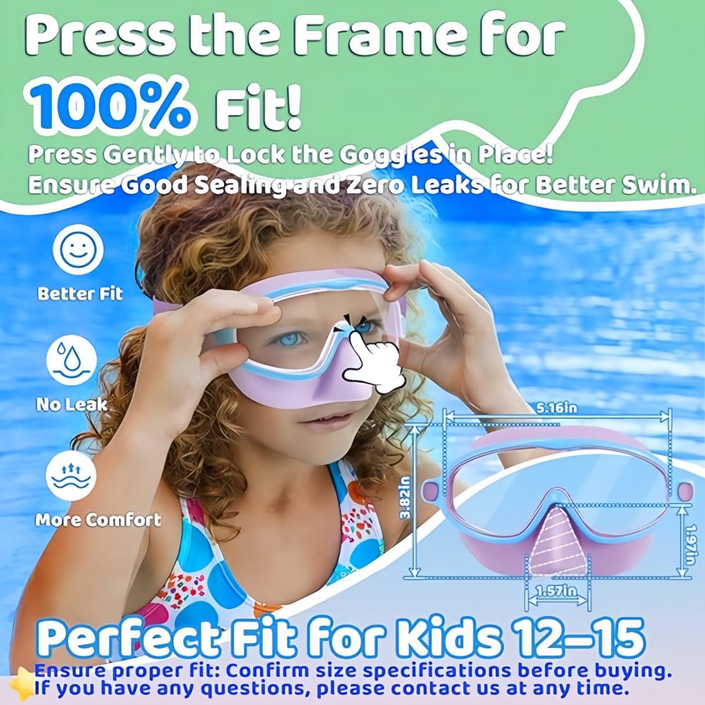 Kids Swimming Goggles with Nos - Swim Goggles Anti Fog Uv recension och pris